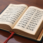**

A well-organized glossary (用語集) on a desk, highlighting terms with clear definitions and usage examples. Japanese text and a sensei (先生) are present, with an emphasis on the glossary as an indispensable tool for accurate and consistent translation. Aim for a bright, informative, and slightly academic atmosphere.

**