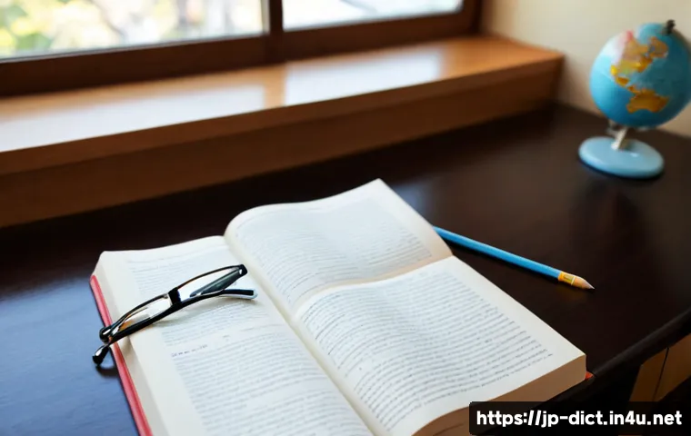 사회과학 용어집 - Photorealistic editorial scene of a Japanese university student’s desk with an open social science r...
